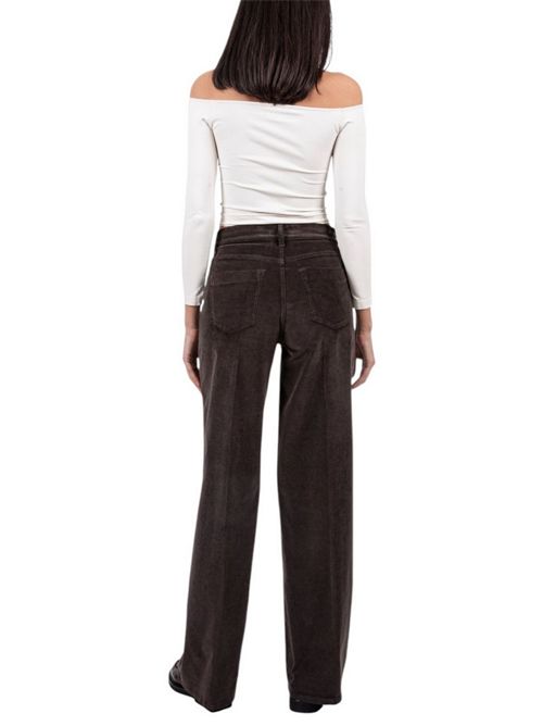 pantalone donna largo in velluto duemilarighe marrone Atelier Cigala's | 138-TVS23133